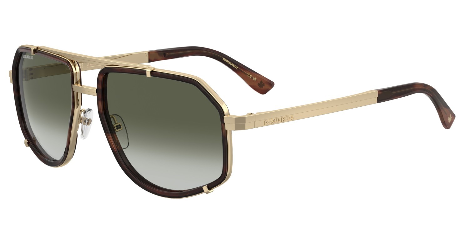 Sonnenbrillen Dsquared2 D2 0190/S 208772 EX4 9K farbe brown horn form rechteckig gläser green shaded