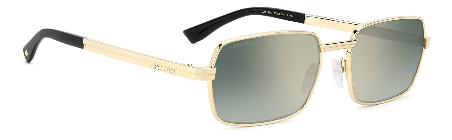 Occhiali da sole Dsquared2 D2 0192/S 208773 000 EZ colore rose gold forma ovale lenti green shaded flash gun metal