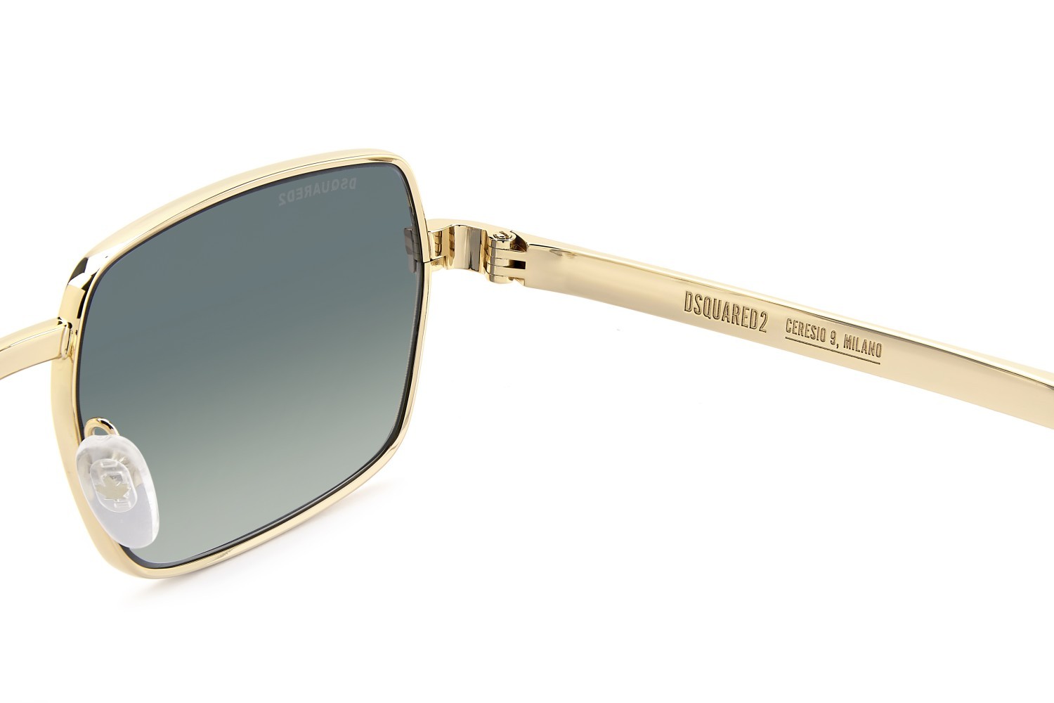 Occhiali da sole Dsquared2 D2 0192/S 208773 000 EZ colore rose gold forma ovale lenti green shaded flash gun metal