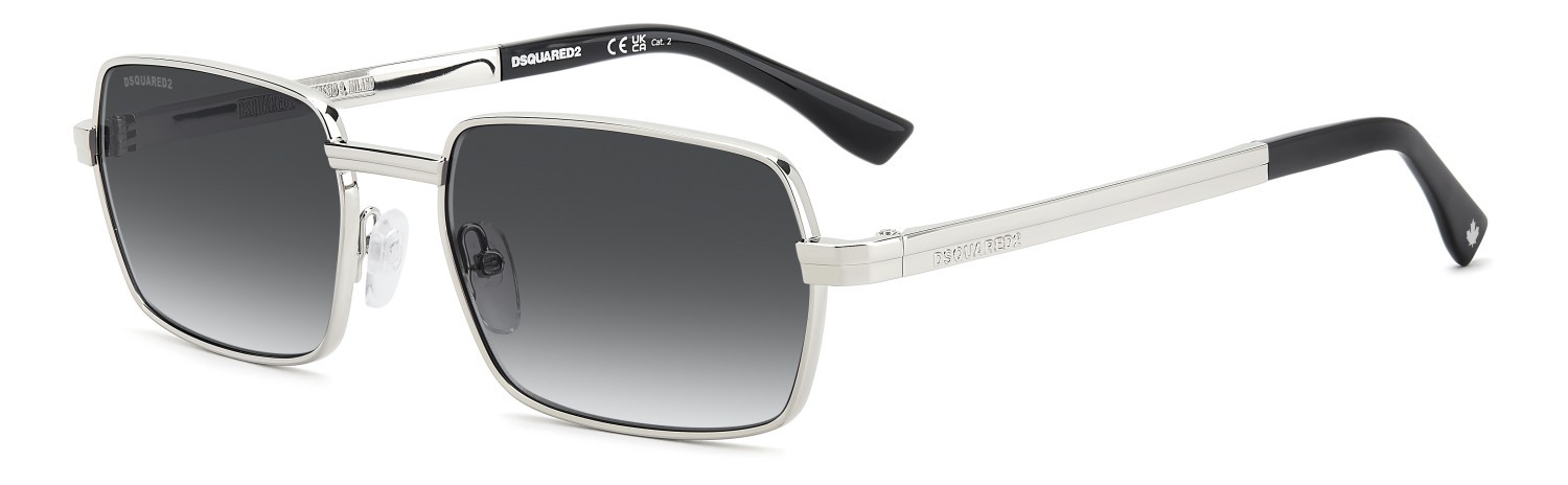 Occhiali da sole Dsquared2 D2 0192/S 208773 010 9O colore palladium forma ovale lenti grey shaded