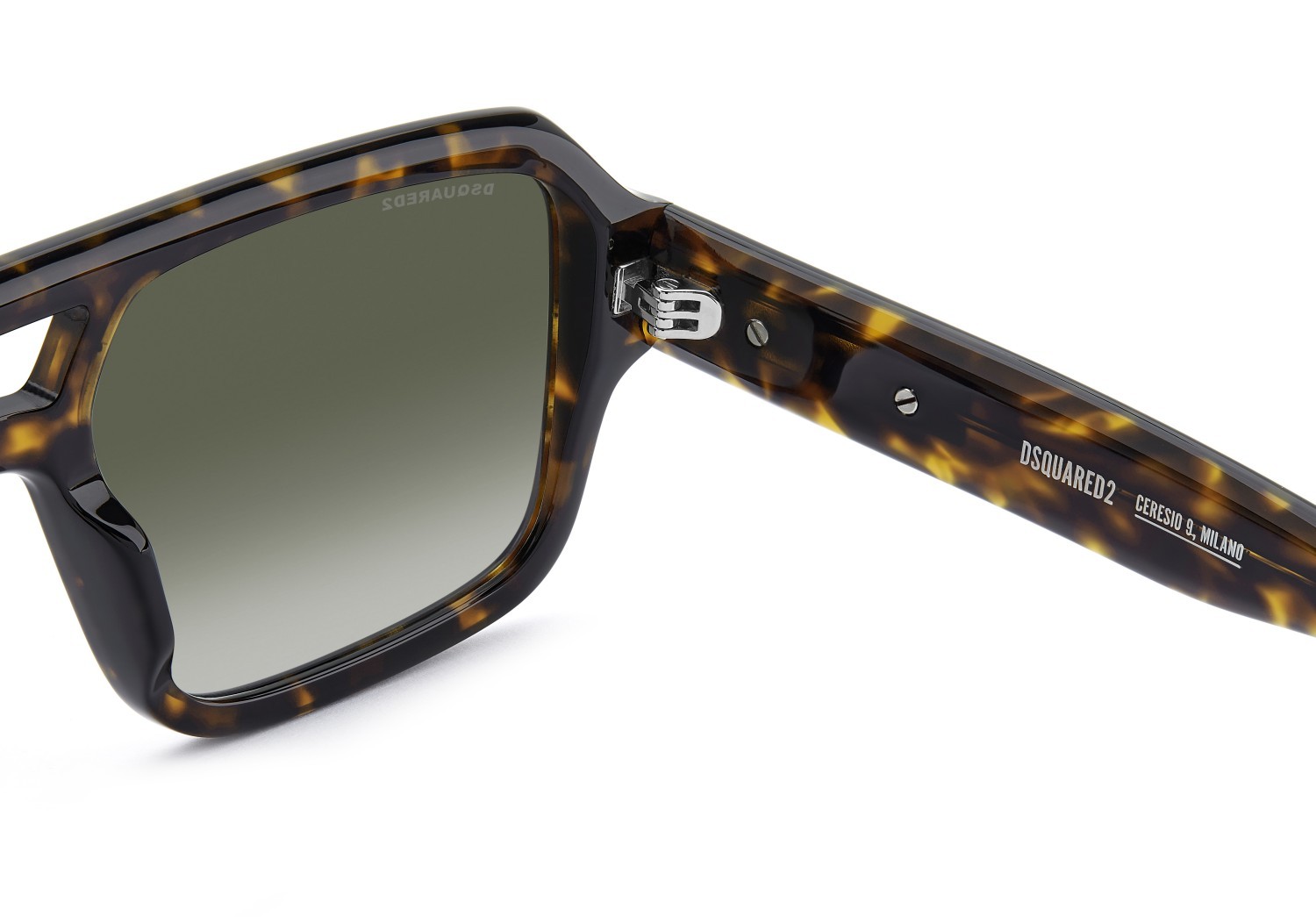 Occhiali da sole Dsquared2 D2 0197/S 208775 086 9K colore havana forma navigator lenti green shaded