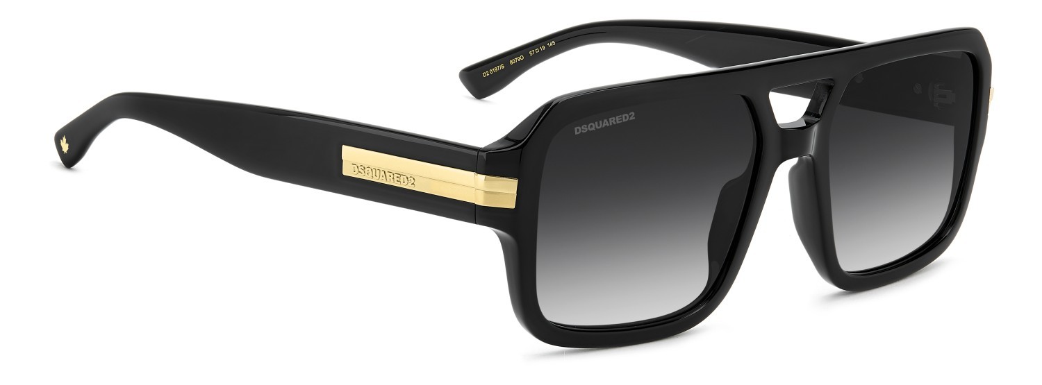 Occhiali da sole Dsquared2 D2 0197/S 208775 807 9O colore black forma navigator lenti dark grey shaded