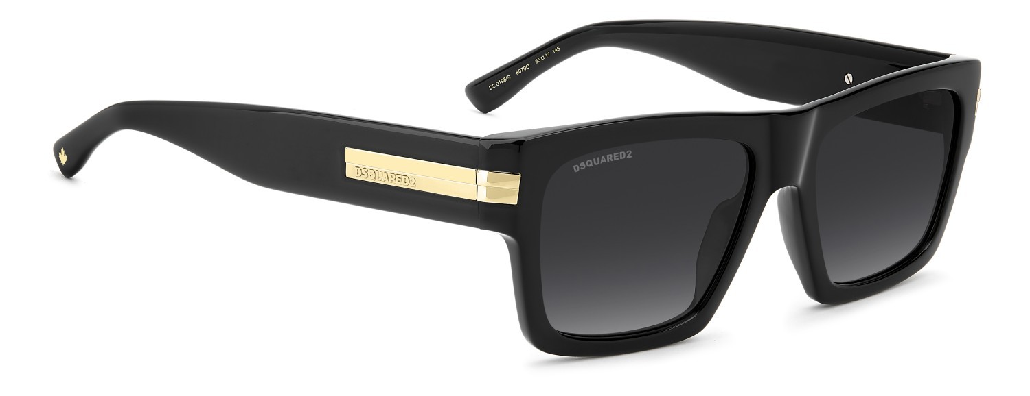 Occhiali da sole Dsquared2 D2 0198/S 208776 807 9O colore black forma quadrato lenti dark grey shaded
