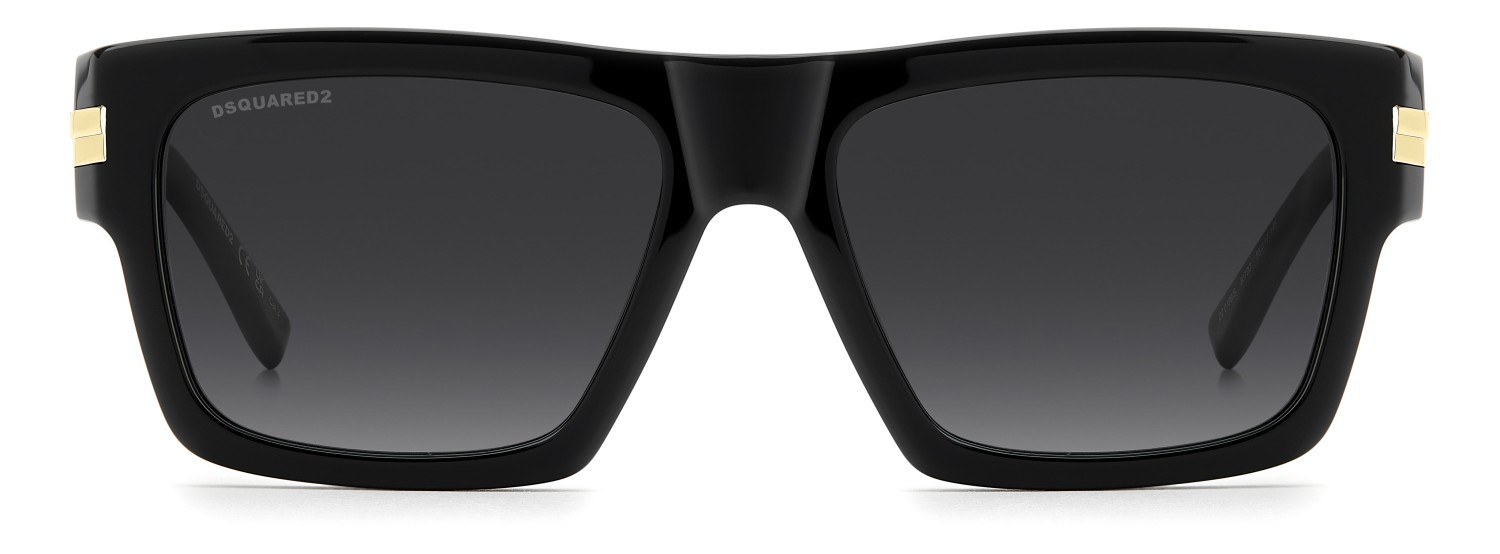 Occhiali da sole Dsquared2 D2 0198/S 208776 807 9O colore black forma quadrato lenti dark grey shaded