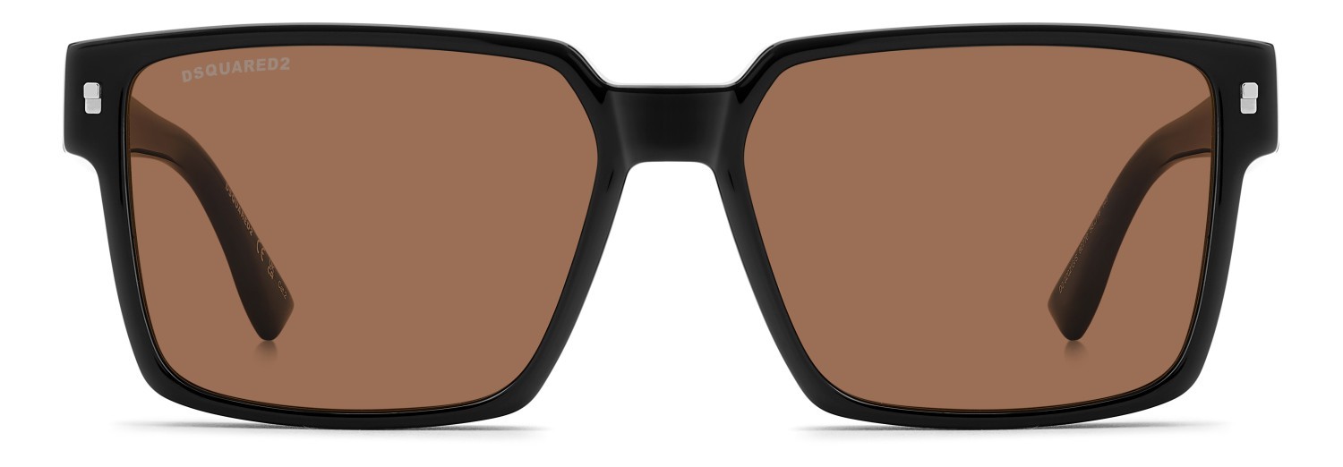 Occhiali da sole Dsquared2 D2 0202/G 208777 807 70 colore black forma quadrato lenti brown