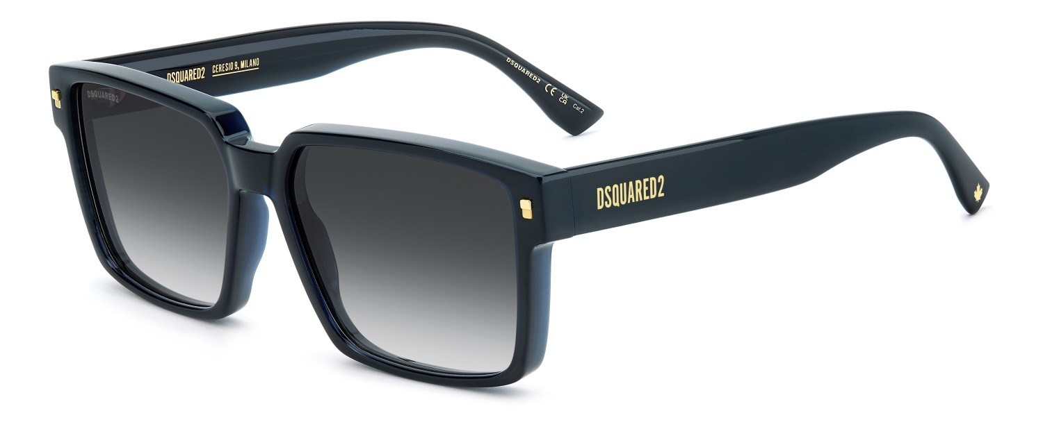 Occhiali da sole Dsquared2 D2 0202/G 208777 PJP 9O colore blue forma quadrato lenti dark grey shaded