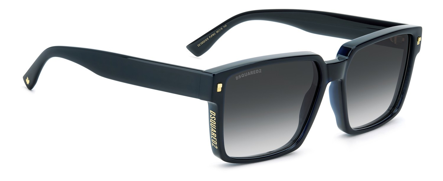 Occhiali da sole Dsquared2 D2 0202/G 208777 PJP 9O colore blue forma quadrato lenti dark grey shaded