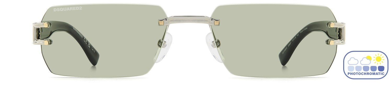 Occhiali da sole Dsquared2 D2 0189/S 208778 I20 GP colore gold palladium forma rettangolare lenti green photocromatic