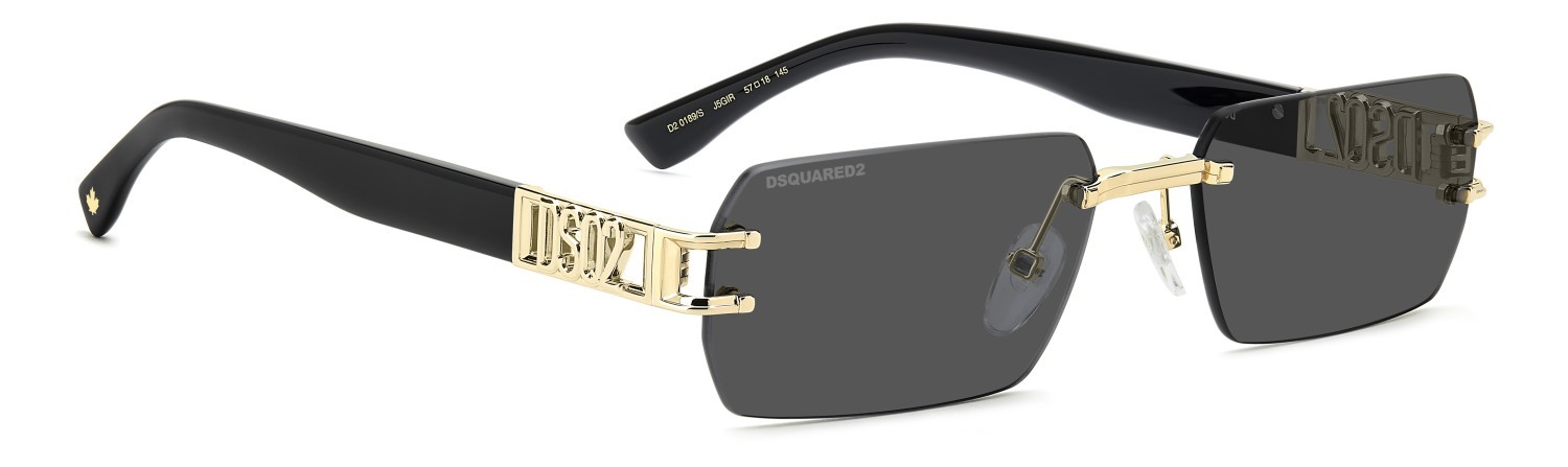 Occhiali da sole Dsquared2 D2 0189/S 208778 J5G IR colore gold forma rettangolare lenti grey