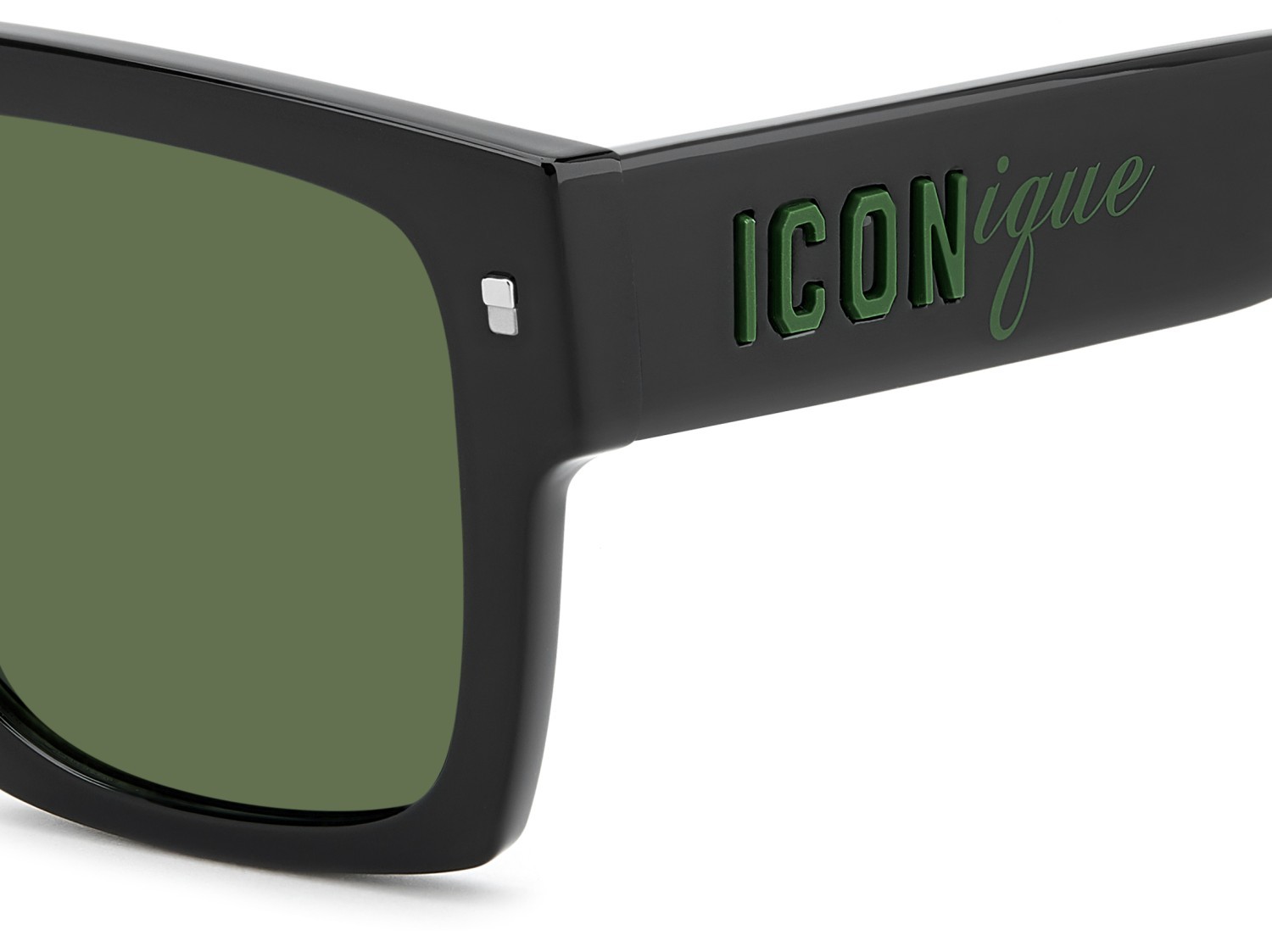 Occhiali da sole Dsquared2 Icon 0030/S 208779 7ZJ QT colore black green forma rettangolare lenti green