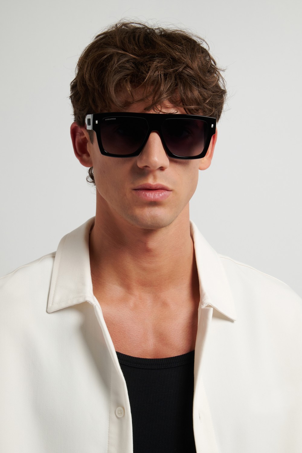 Sunglasses Dsquared2 Icon 0030/S 208779 807 9O color black shape rectangle lenses dark grey shaded