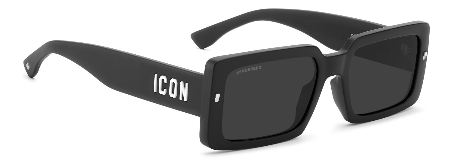 Occhiali da sole Dsquared2 Icon 0029/S 208780 003 IR colore matte black forma rettangolare lenti grey