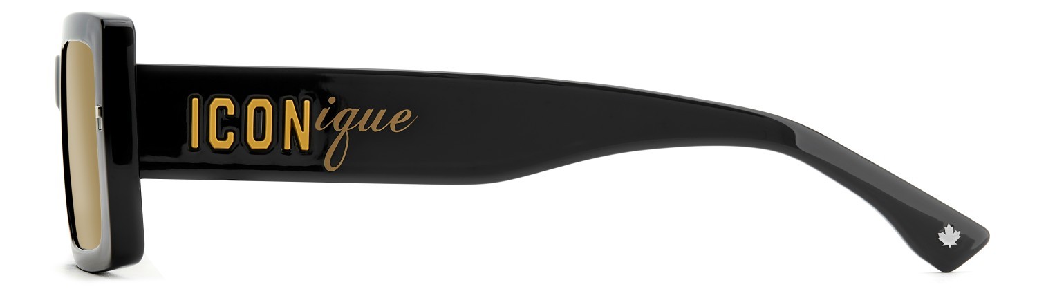 Sunglasses Dsquared2 Icon 0029/S 208780 71C 70 color black yellow shape rectangle lenses brown
