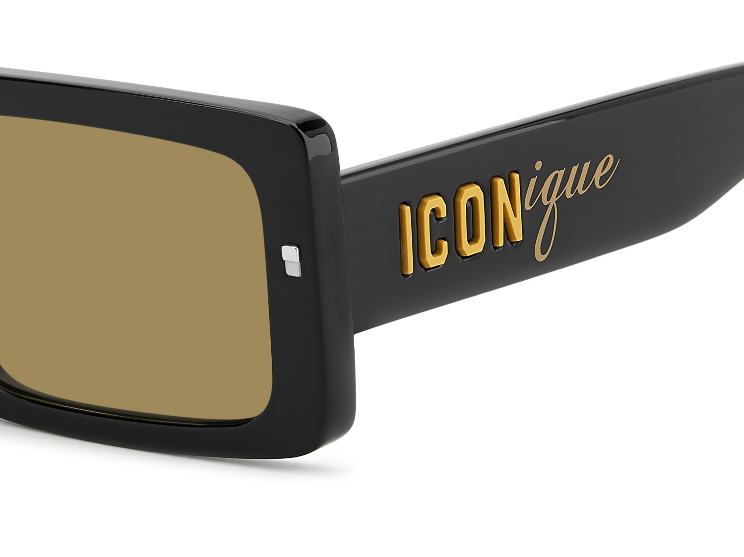 Sunglasses Dsquared2 Icon 0029/S 208780 71C 70 color black yellow shape rectangle lenses brown