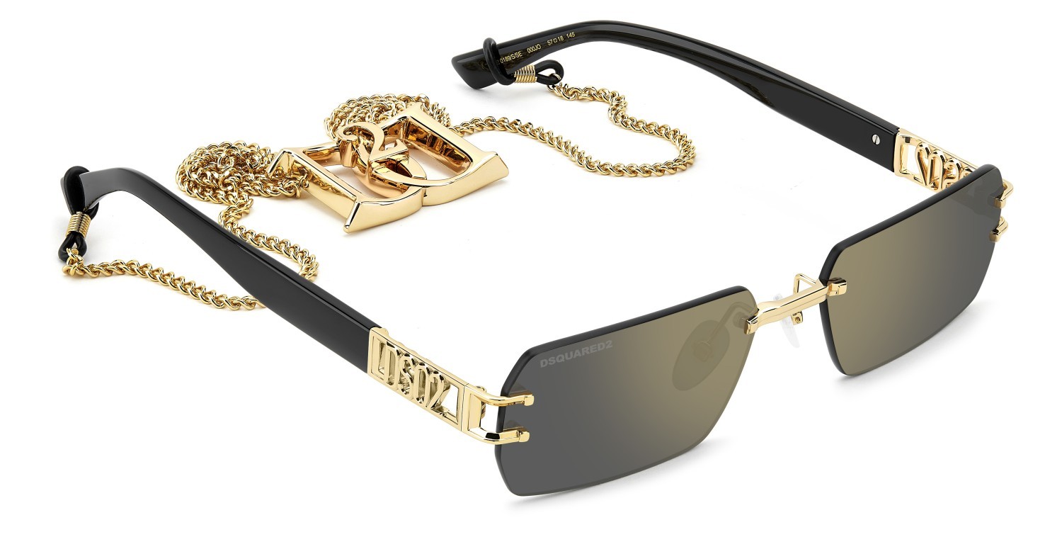 Occhiali da sole Dsquared2 D2 0189/S 208781 000 JO colore rose gold forma rettangolare lenti grey bronze mirror