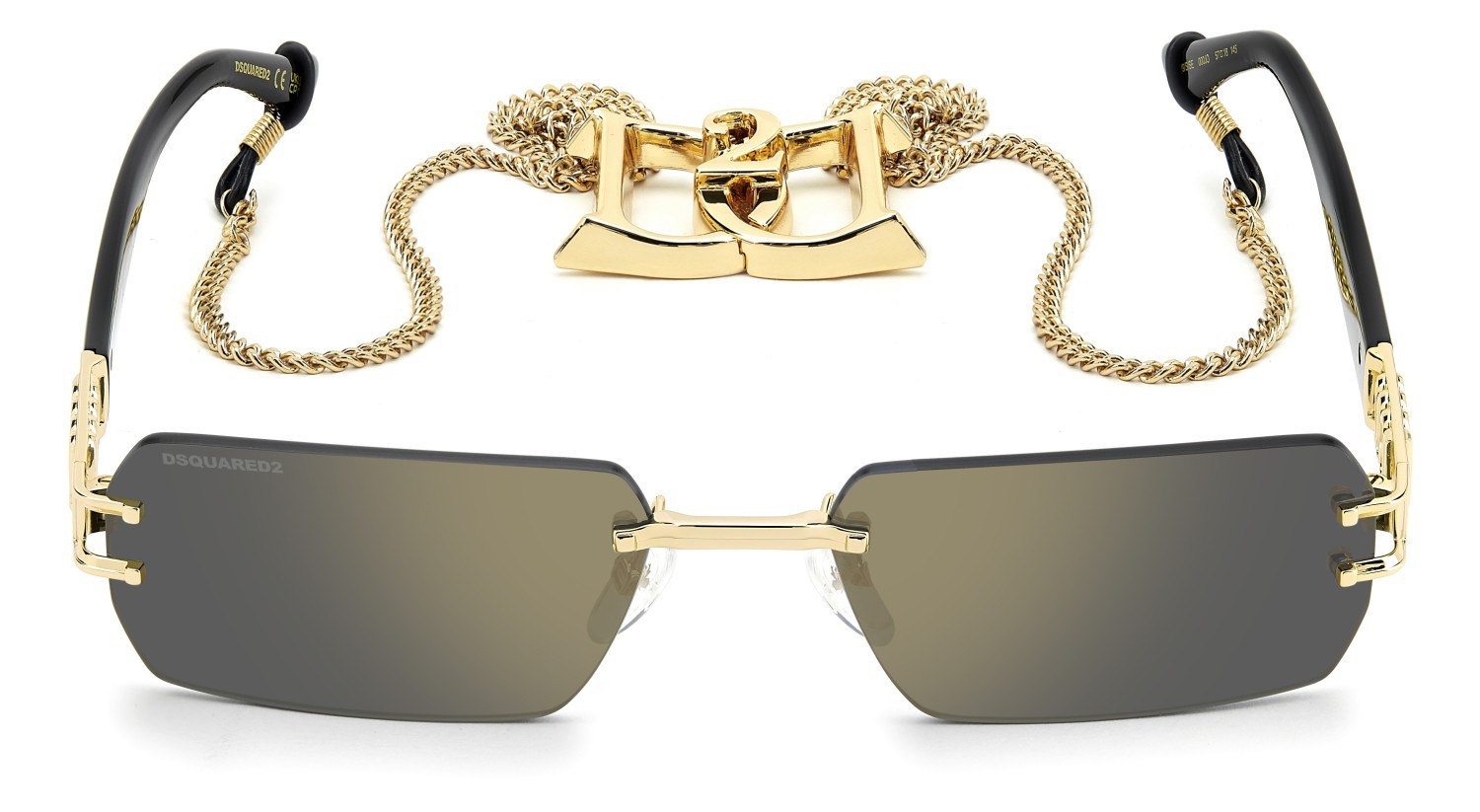 Occhiali da sole Dsquared2 D2 0189/S 208781 000 JO colore rose gold forma rettangolare lenti grey bronze mirror