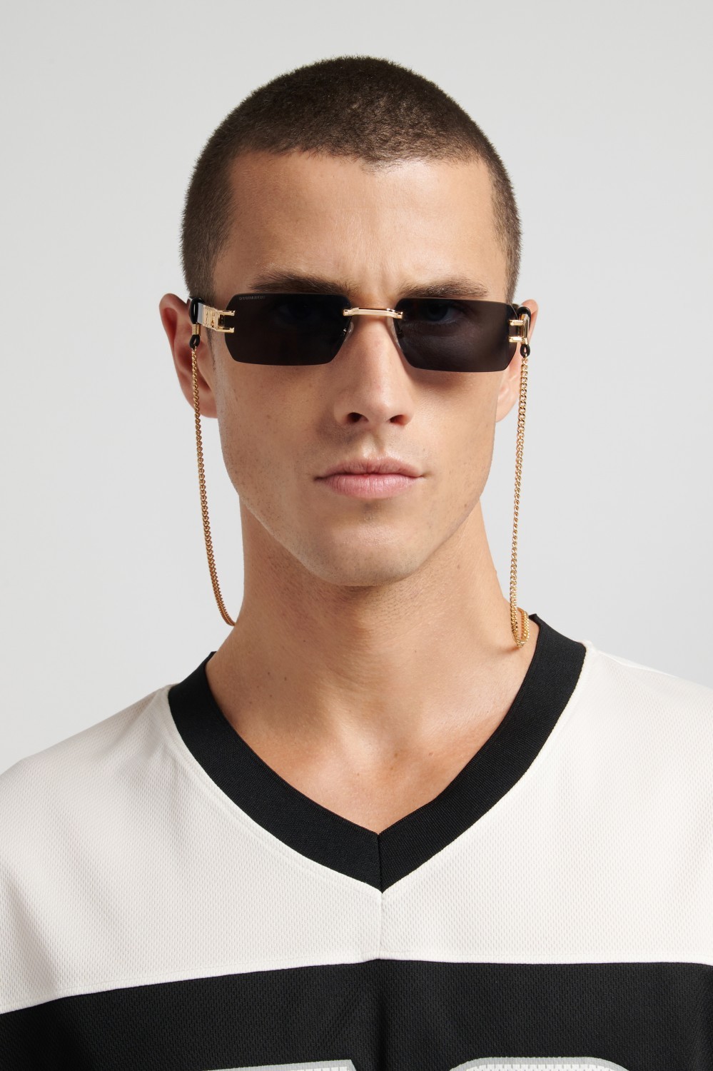 Occhiali da sole Dsquared2 D2 0189/S 208781 000 JO colore rose gold forma rettangolare lenti grey bronze mirror