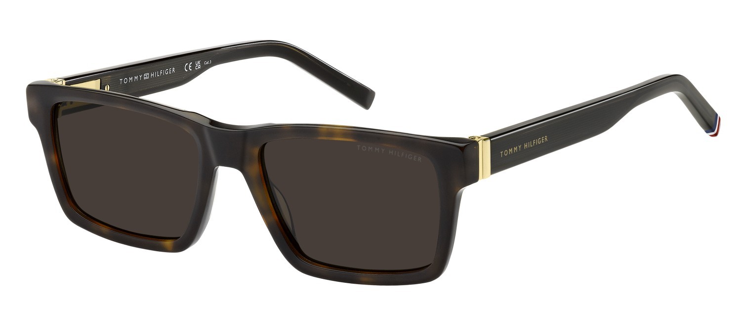 Sunglasses Tommy Hilfiger Th 2309/S 208782 086 70 color havana shape rectangle lenses brown