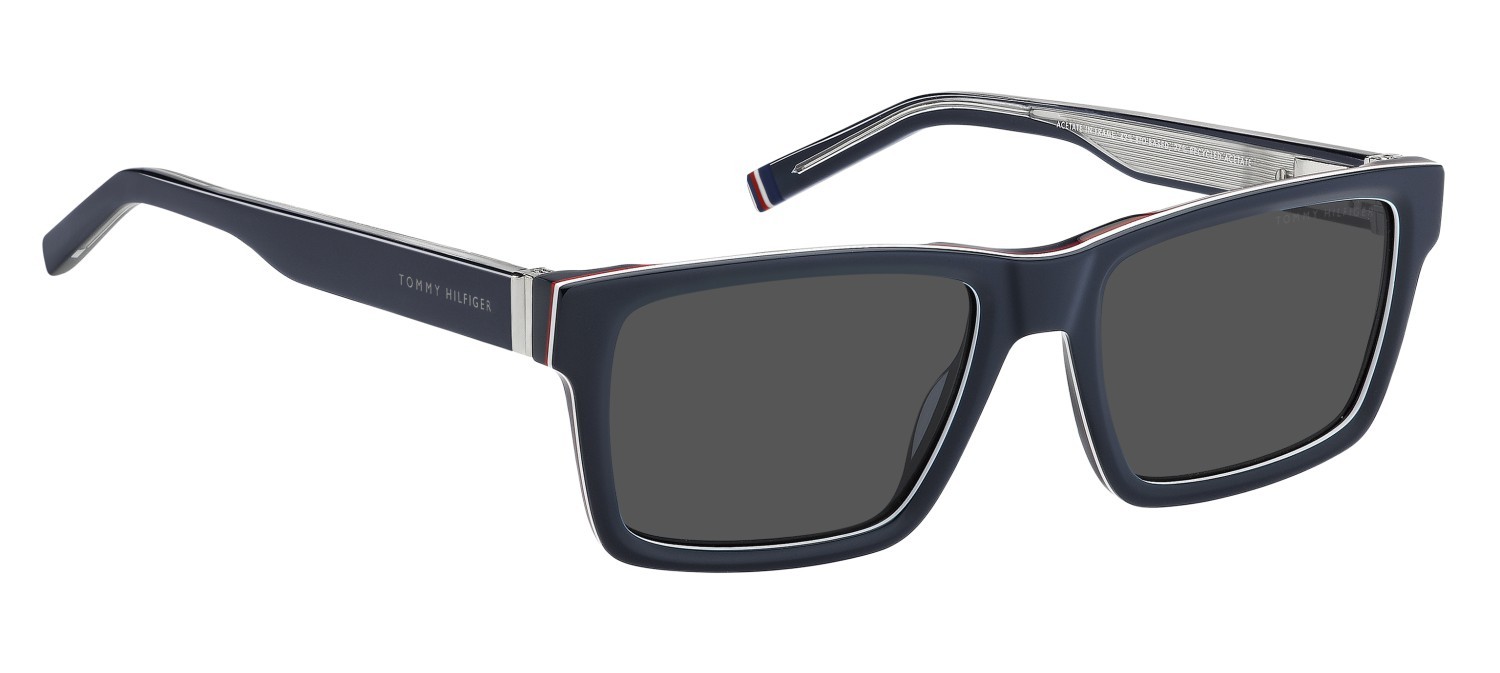 Occhiali da sole Tommy Hilfiger Th 2309/S 208782 PJP IR colore blue forma rettangolare lenti grey