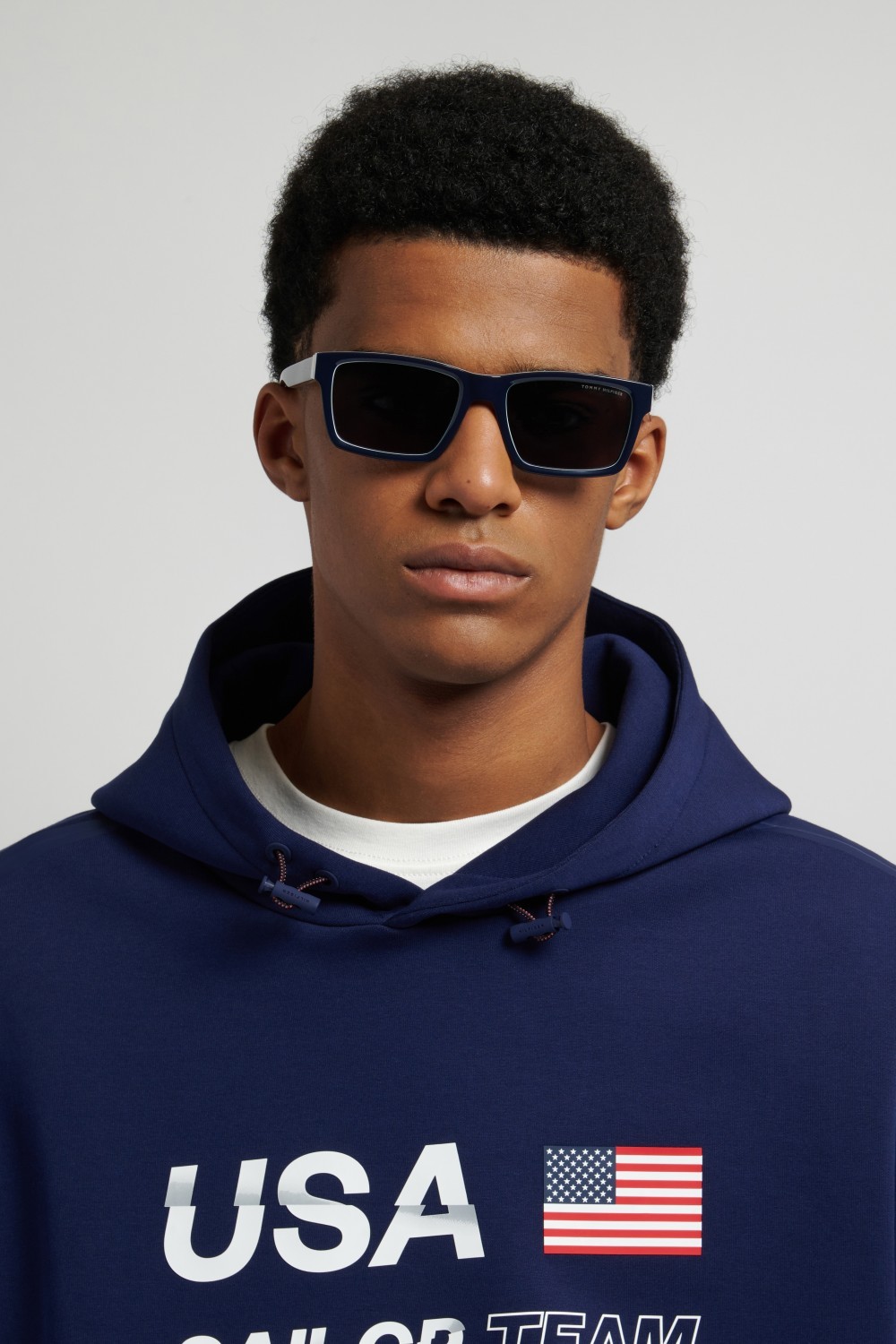 Occhiali da sole Tommy Hilfiger Th 2309/S 208782 PJP IR colore blue forma rettangolare lenti grey