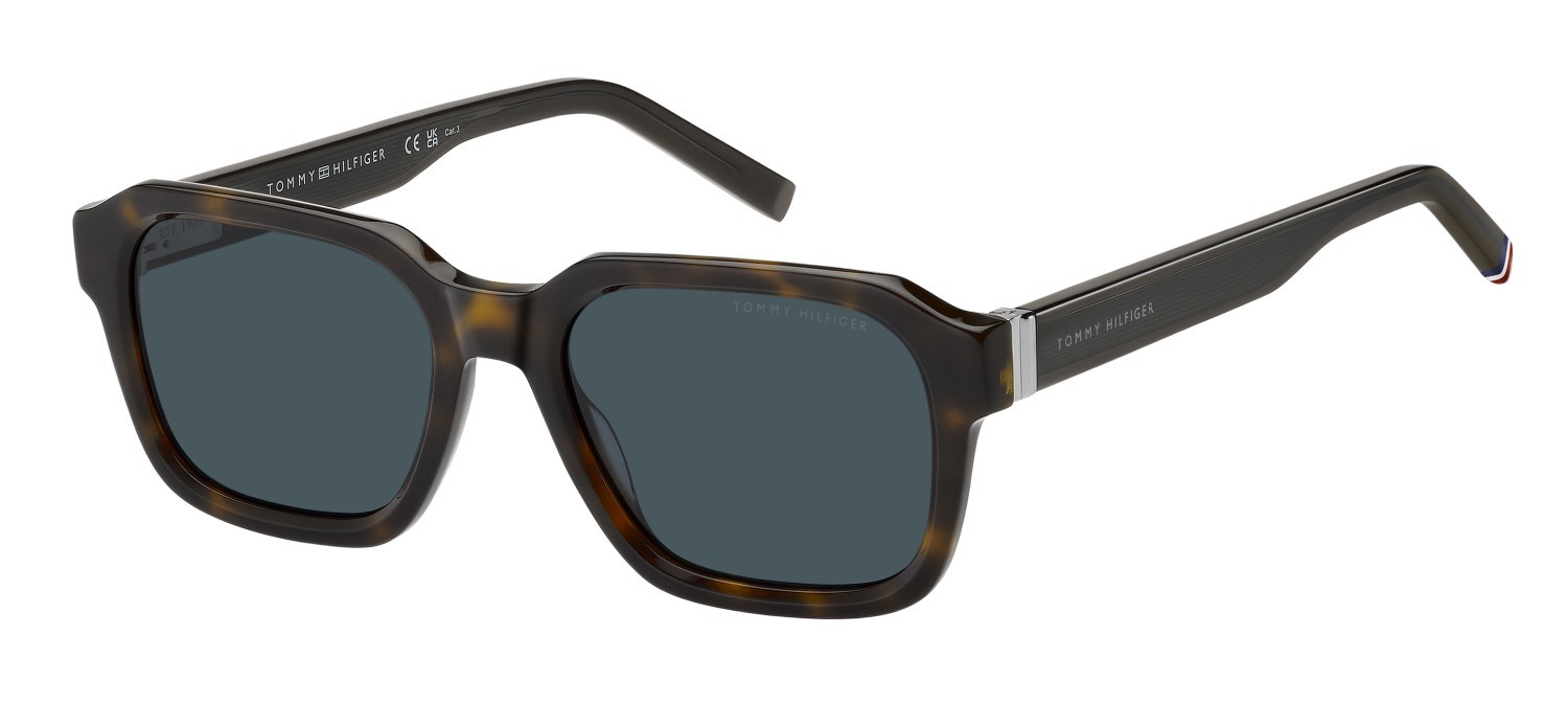 Occhiali da sole Tommy Hilfiger Th 2310/S 208783 086 KU colore havana forma quadrato lenti blue