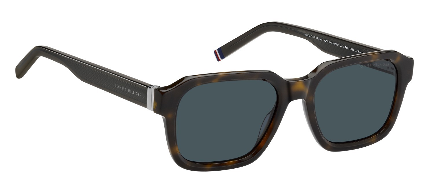 Occhiali da sole Tommy Hilfiger Th 2310/S 208783 086 KU colore havana forma quadrato lenti blue