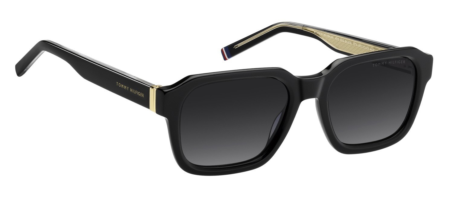 Occhiali da sole Tommy Hilfiger Th 2310/S 208783 807 9O colore black forma quadrato lenti dark grey shaded