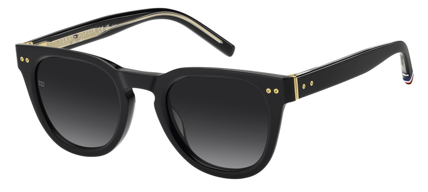 Occhiali da sole Tommy Hilfiger Th 86/S 208784 807 9O colore black forma pantos lenti dark grey shaded