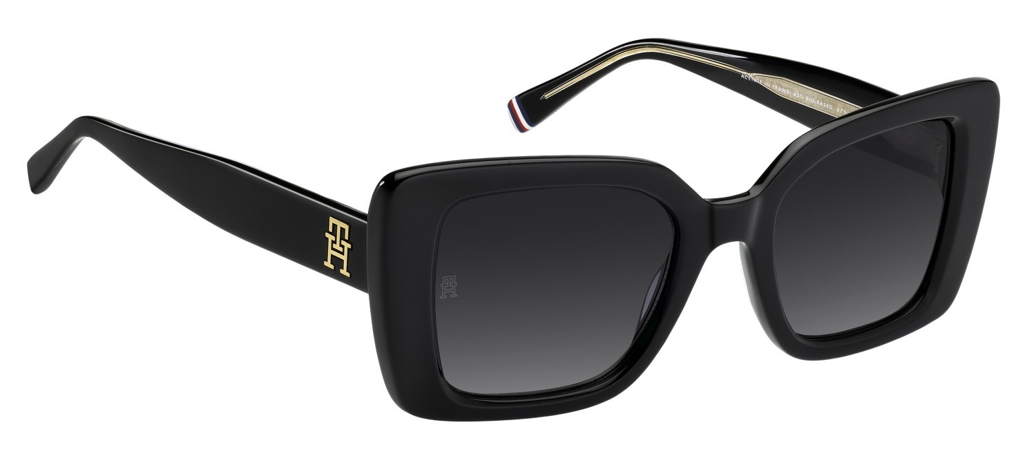 Sunglasses Tommy Hilfiger Th 2341/S 208785 807 9O color black shape butterfly lenses dark grey shaded