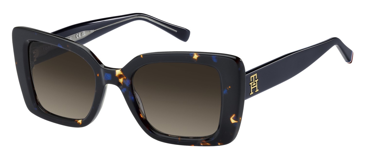 Occhiali da sole Tommy Hilfiger Th 2341/S 208785 IPR HA colore havana blue forma farfalla lenti brown shaded