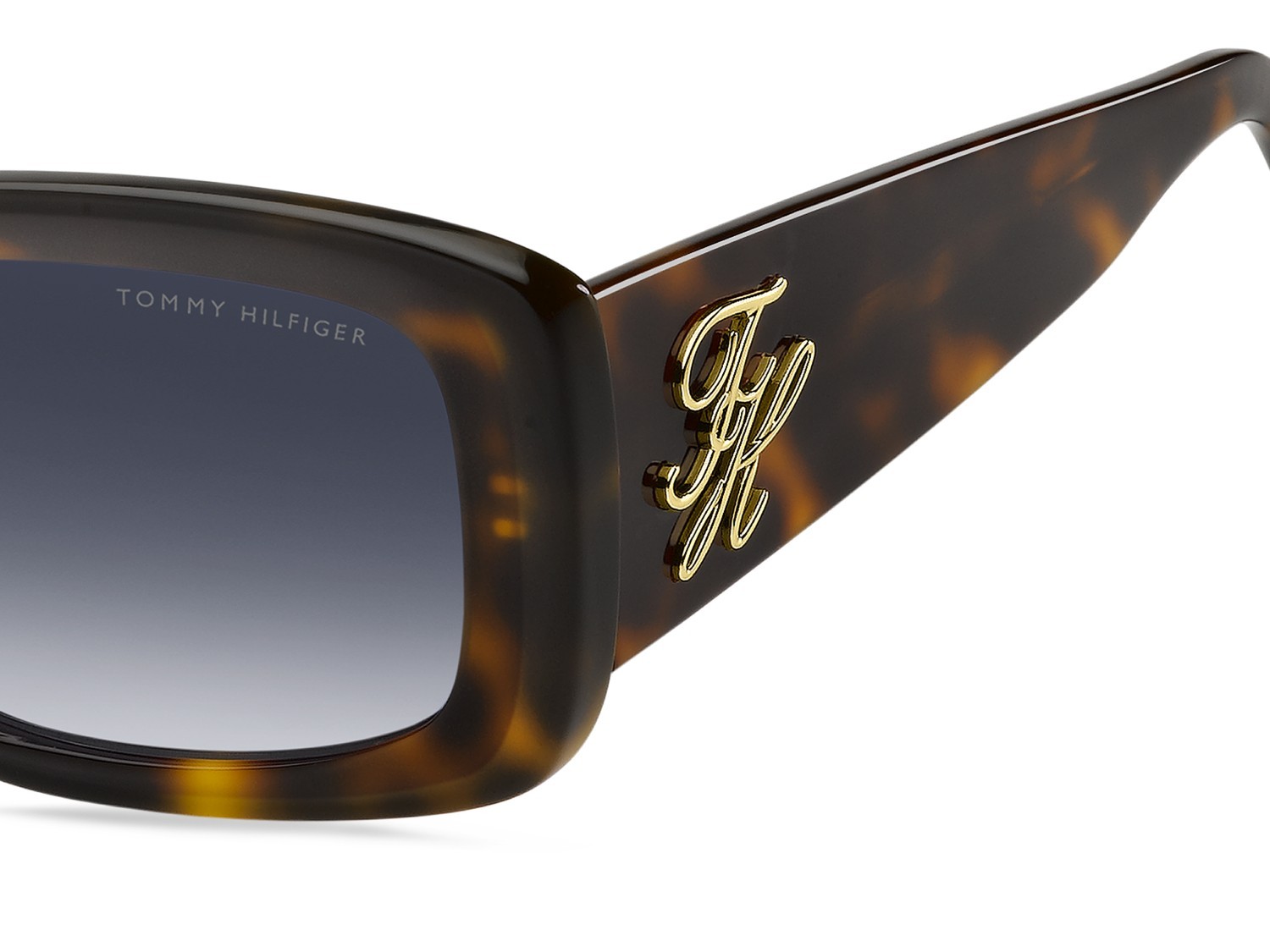 Sunglasses Tommy Hilfiger Th 2343/S 208786 05L 08 color havana 2 shape rectangle lenses dk blue shaded