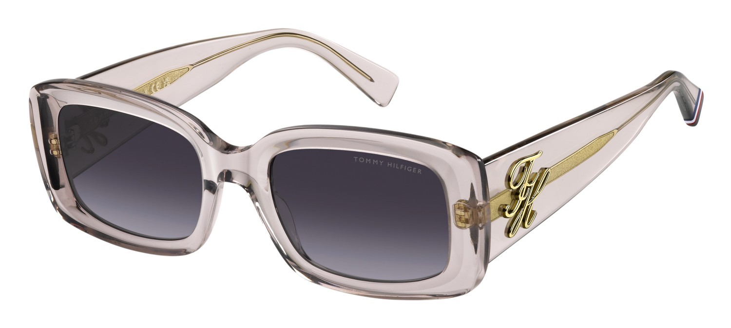 Sunglasses Tommy Hilfiger Th 2343/S 208786 35J DG color pink shape rectangle lenses violet shaded