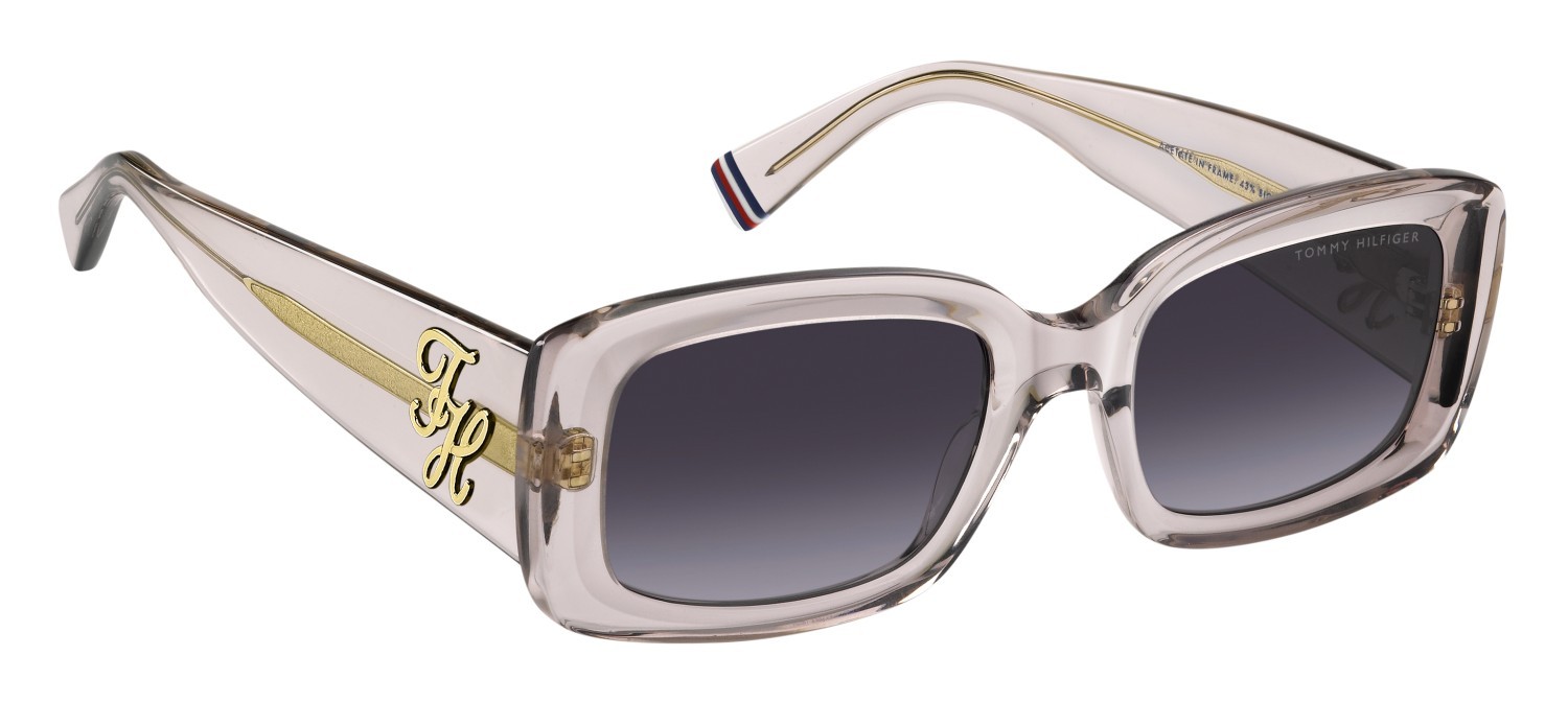 Sunglasses Tommy Hilfiger Th 2343/S 208786 35J DG color pink shape rectangle lenses violet shaded
