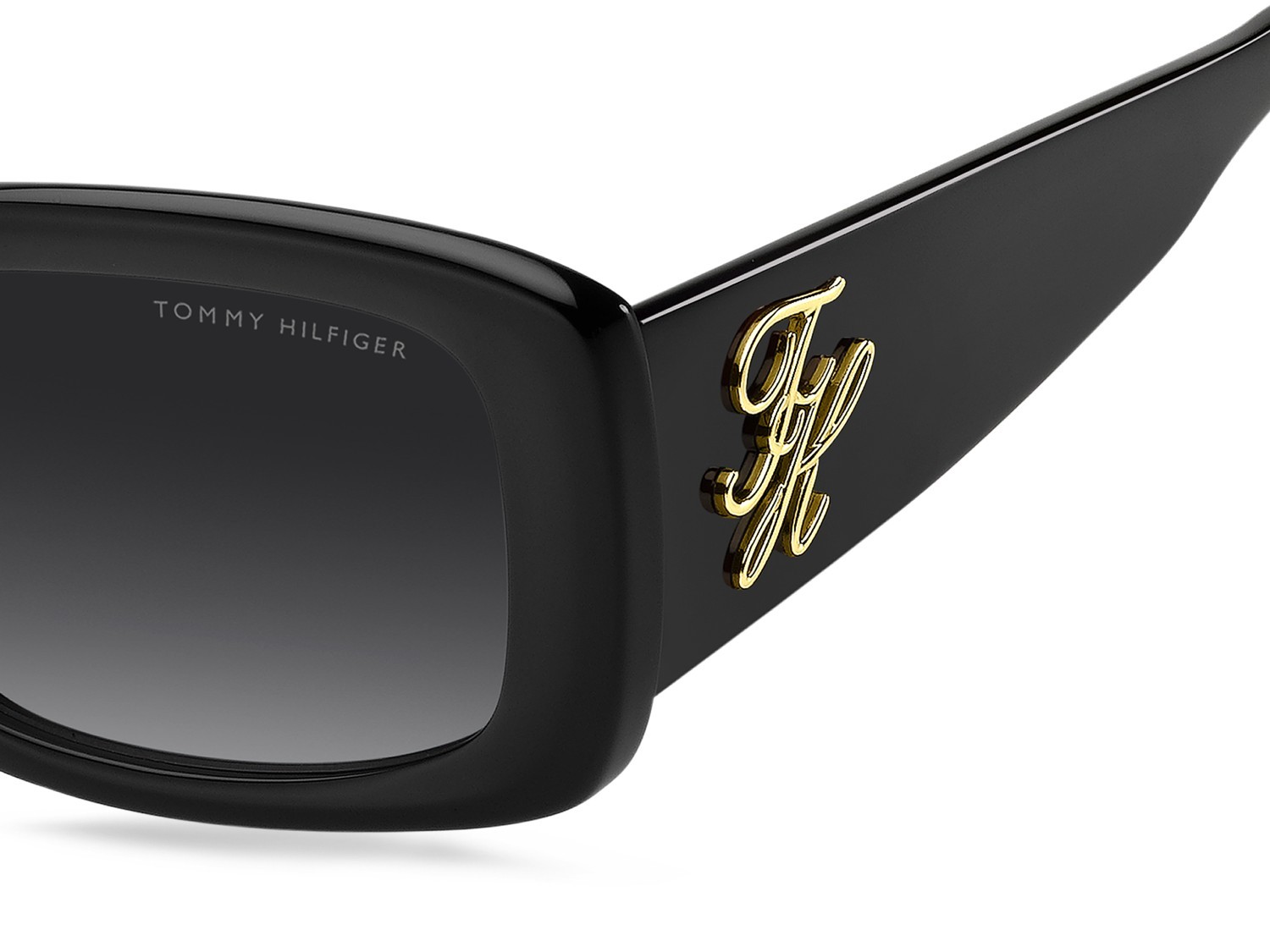 Occhiali da sole Tommy Hilfiger Th 2343/S 208786 807 9O colore black forma rettangolare lenti dark grey shaded