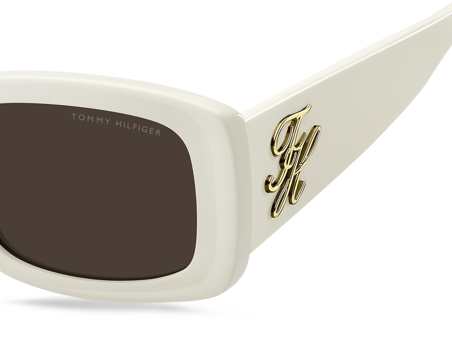 Sunglasses Tommy Hilfiger Th 2343/S 208786 SZJ 70 color ivory shape rectangle lenses brown
