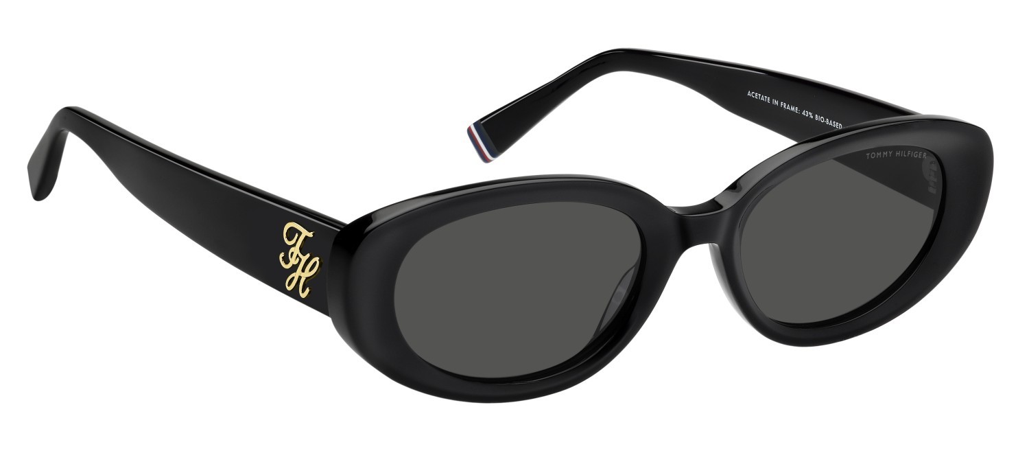 Occhiali da sole Tommy Hilfiger Th 2344/S 208787 807 IR colore black forma ovale lenti grey
