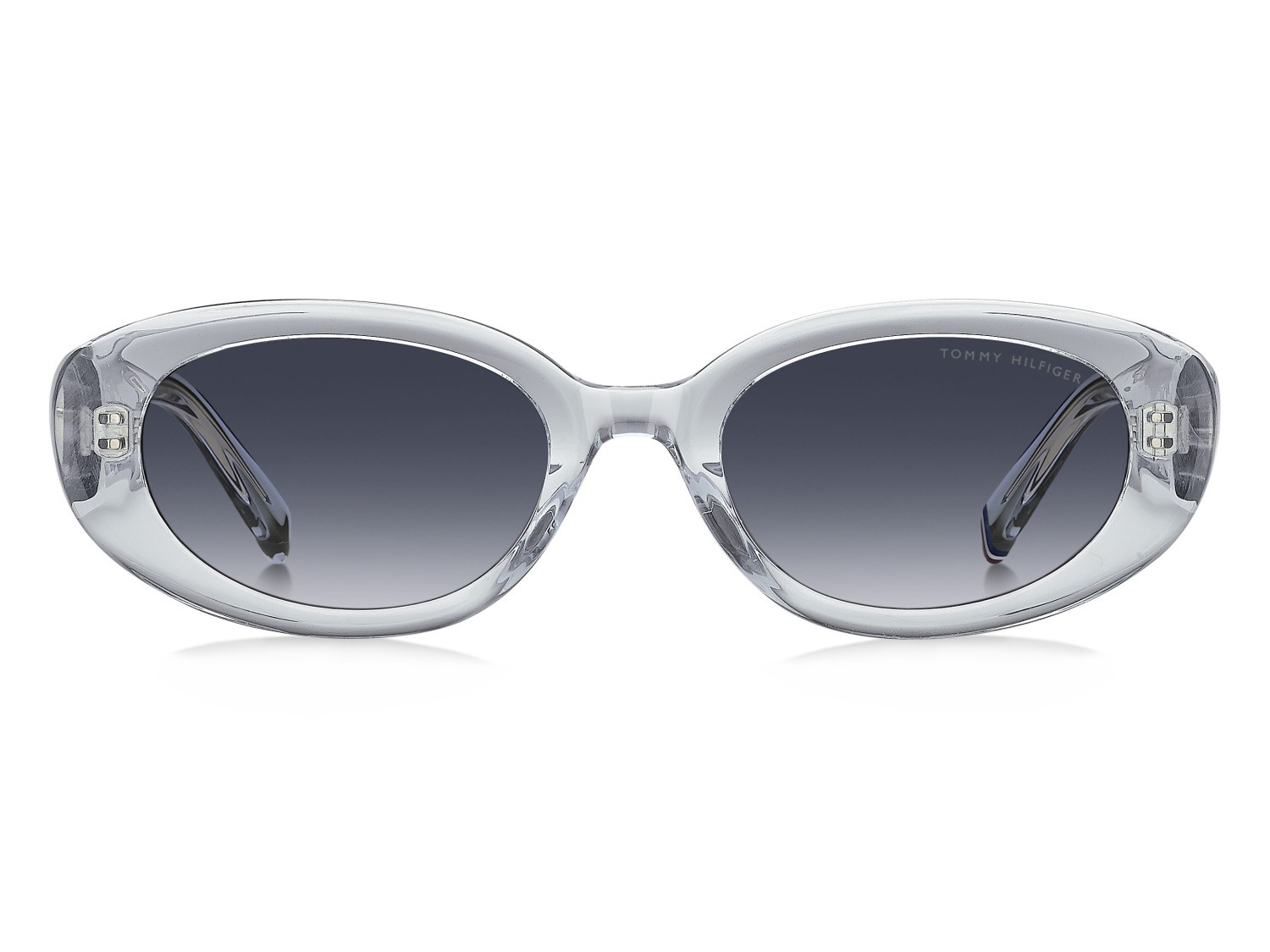 Occhiali da sole Tommy Hilfiger Th 2344/S 208787 MVU 08 colore azure forma ovale lenti dk blue shaded