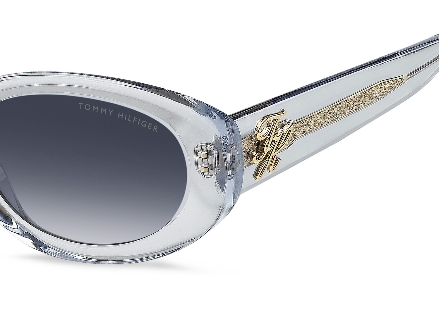 Occhiali da sole Tommy Hilfiger Th 2344/S 208787 MVU 08 colore azure forma ovale lenti dk blue shaded