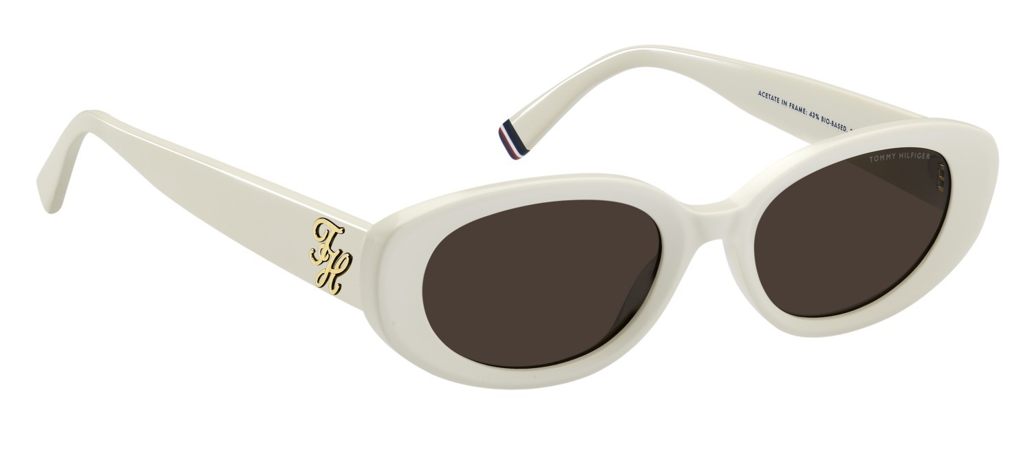 Sunglasses Tommy Hilfiger Th 2344/S 208787 SZJ 70 color ivory shape oval lenses brown