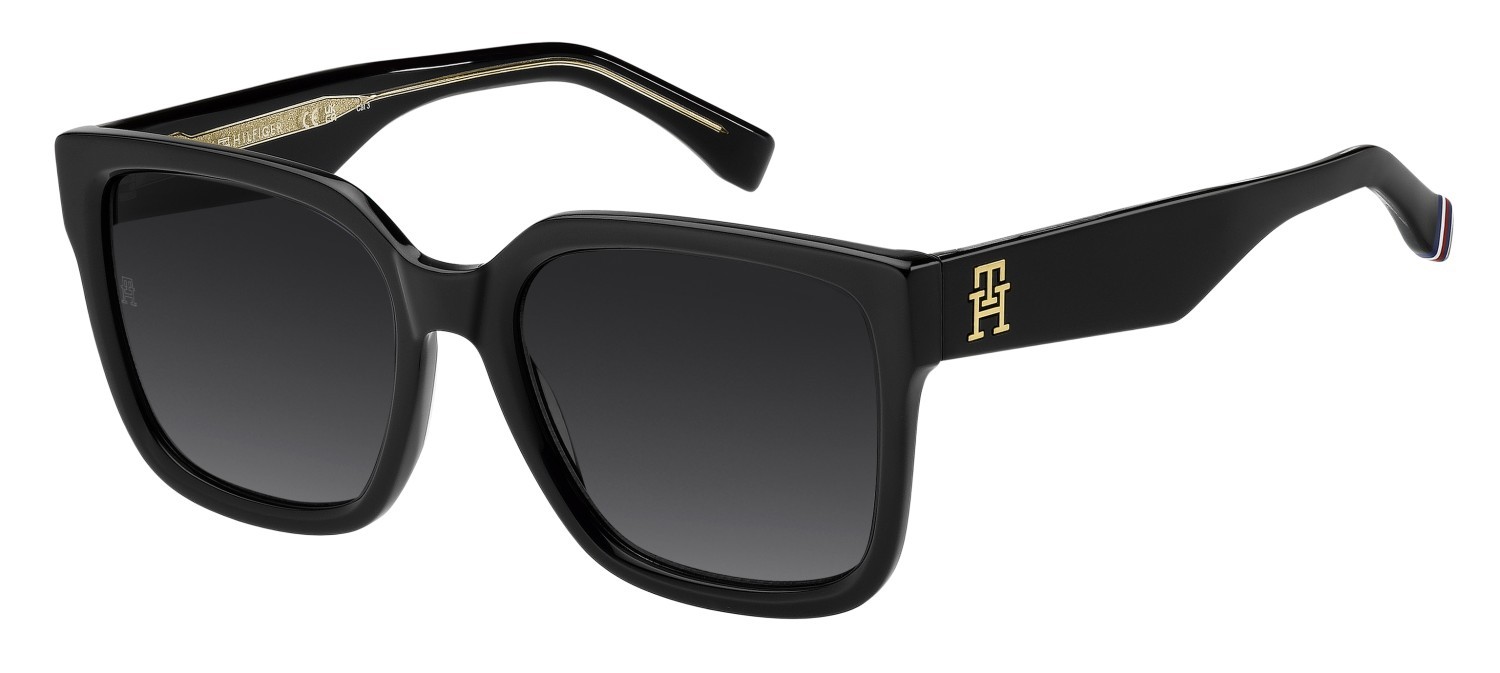 Sunglasses Tommy Hilfiger Th 2342/S 208788 807 9O color black shape square lenses dark grey shaded