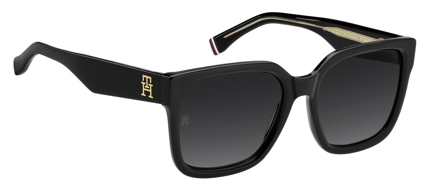 Sunglasses Tommy Hilfiger Th 2342/S 208788 807 9O color black shape square lenses dark grey shaded