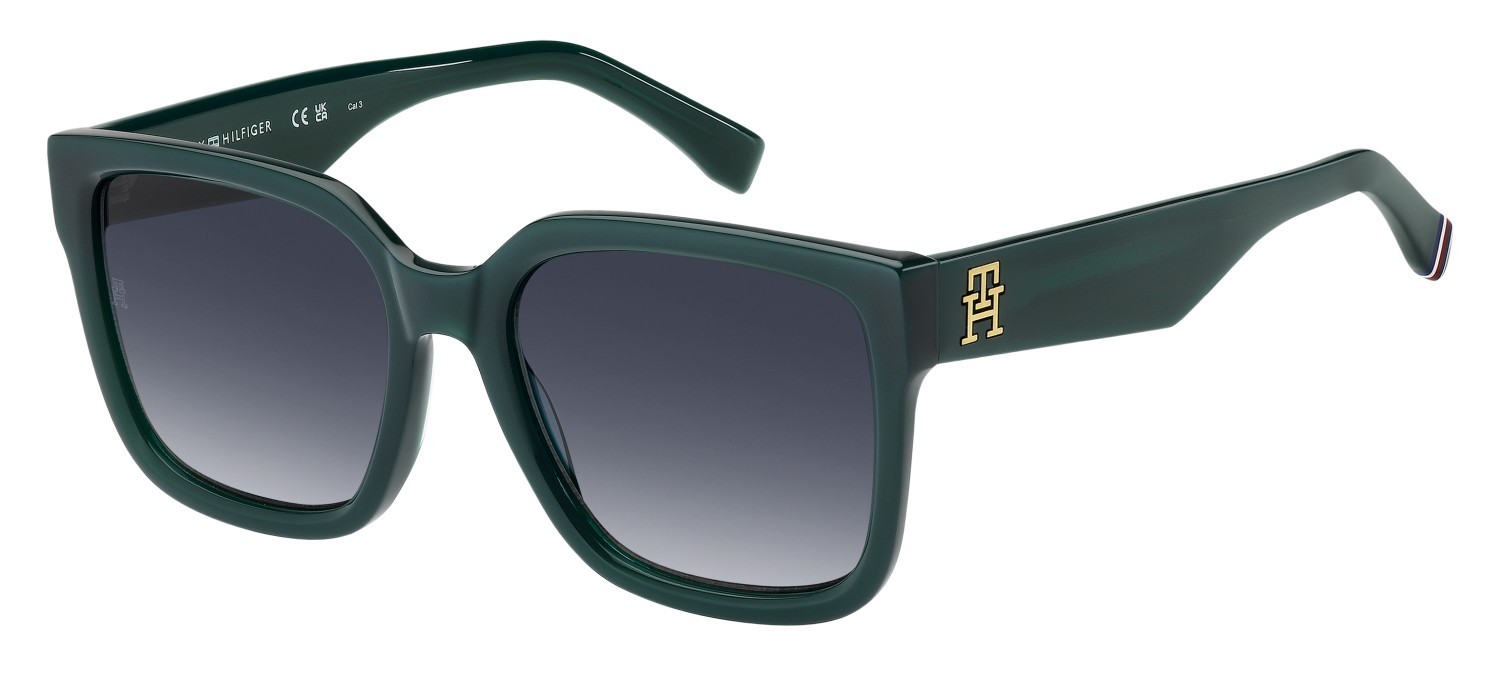 Sunglasses Tommy Hilfiger Th 2342/S 208788 ZI9 08 color teal shape square lenses dk blue shaded