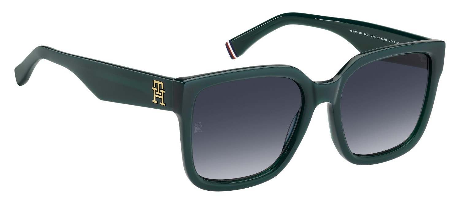 Sunglasses Tommy Hilfiger Th 2342/S 208788 ZI9 08 color teal shape square lenses dk blue shaded