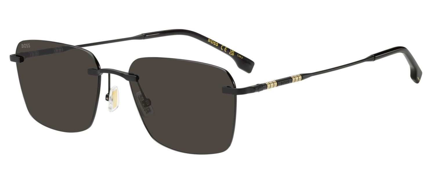 Occhiali da sole Hugo Boss 1925/F 208792 003 IR colore matte black forma quadrato lenti grey