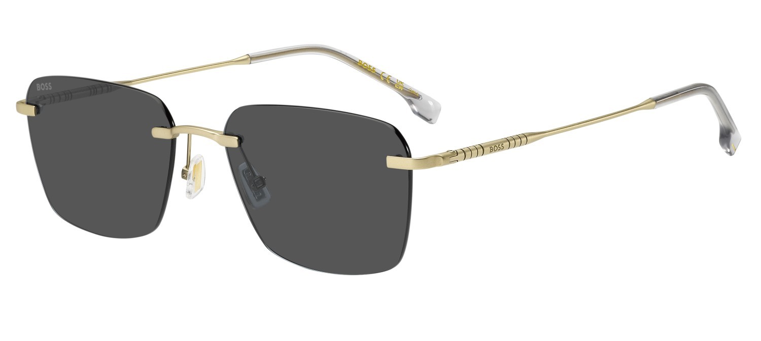 Sunglasses Hugo Boss 1925/F 208792 AOZ IR color matte gold shape square lenses grey