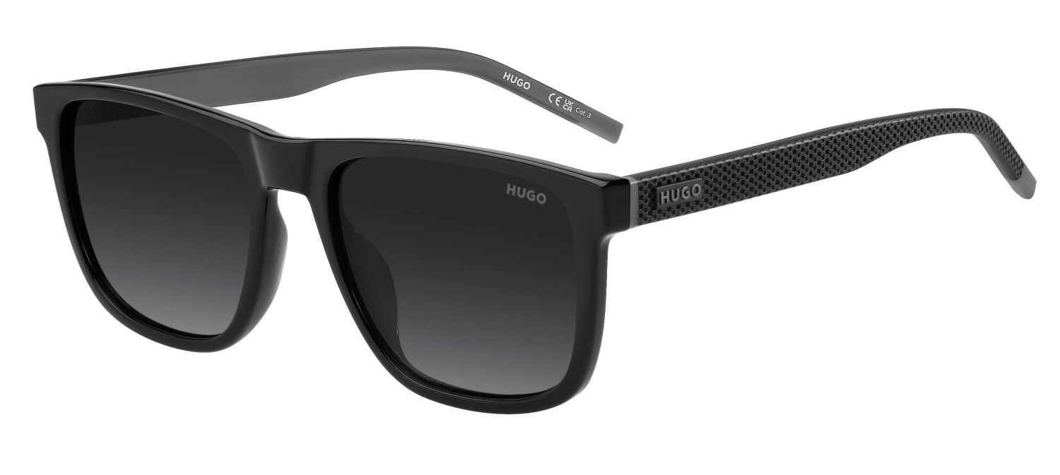 Sunglasses Hugo Hg 1391/G 208794 807 9O color black shape rectangle lenses dark grey shaded