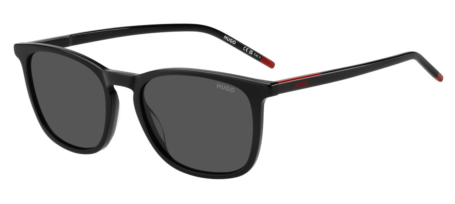Sunglasses Hugo Hg 1399/S 208795 807 IR color black shape rectangle lenses grey