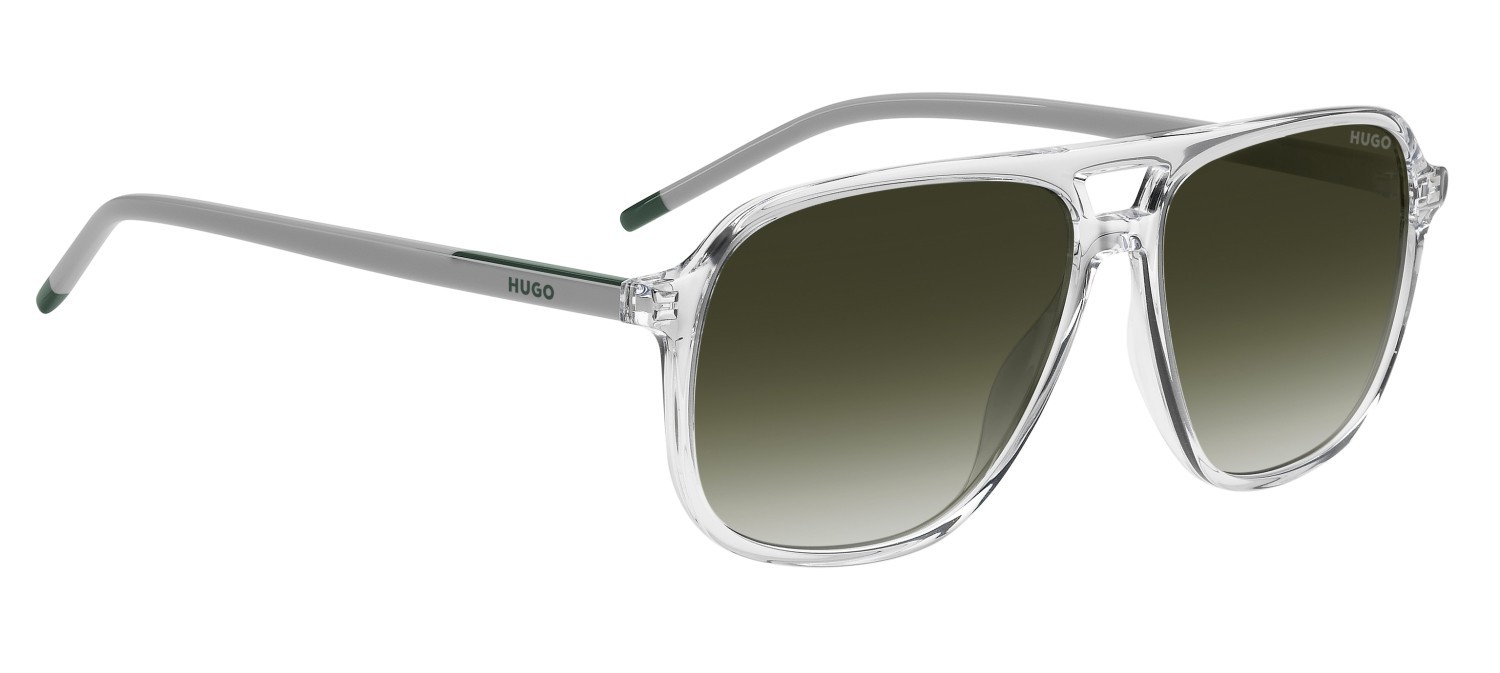 Sunglasses Hugo Hg 1398/S 208797 0OX 9K color crystal green shape square lenses green shaded