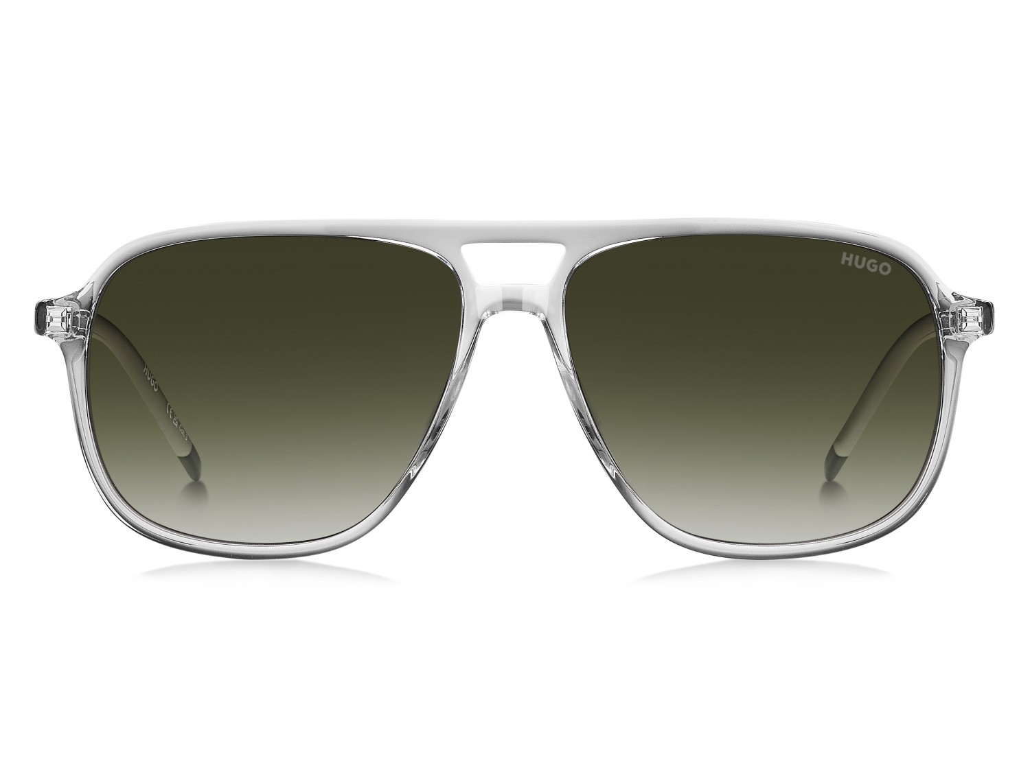 Sunglasses Hugo Hg 1398/S 208797 0OX 9K color crystal green shape square lenses green shaded