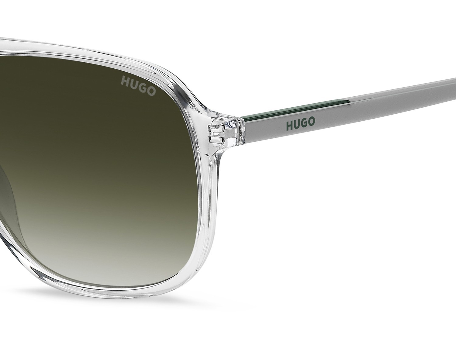 Sunglasses Hugo Hg 1398/S 208797 0OX 9K color crystal green shape square lenses green shaded